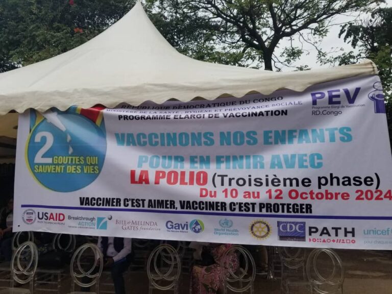 Sud-Kivu : Le ministre provincial de la santé donne le go de la troisième phase de la campagne de vaccination contre la poliomyélite